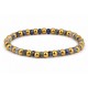 Bracelet avec perles d'hématite dorées et entre-perles en sodalite bleue
