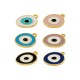 Enameled Zamak Charm Round with Evil Eye 15mm/2mm Ø1.7mm