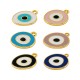 Enameled Zamak Charm Round with Evil Eye 20mm/2mm Ø2mm