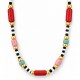 Collier avec entre-perles colorés. Perles et tubes en céramique