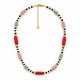 Collar Con Separadores De Colores, Cuentas Y Tubos De Cerámica