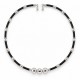 Collana con Tubicini Neri e Perline Rotonde Argentate