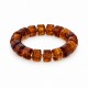 Bracelet with Amber Cubes & Gold Round Beads