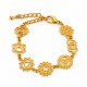 Bracciale con Simboli dei Chakra Dorati e Catena
