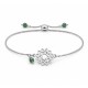 Bracciale con Simbolo in Argento e Perline Verdi
