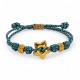 Pulsera con Estrella Dorada de Acero Inoxidable en Cordón Multicolor
