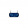 999° Silver Antique Plated/ 5µm/ Transparent Blue