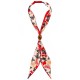 Necklace with Red Scarf, Brown Bead & Gold Spirals