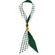 Collier avec Foulard à Pois Verts et Cœur Doré