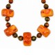 Collier avec de Grosses Perles Orange et des Perles Rondes Vertes