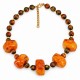 Collier avec de Grosses Perles Orange et des Perles Rondes Vertes