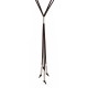 Collier avec des Tubes et des Embouts Argentés sur un Cordon Marron