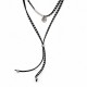 Necklace with Silver Pendant & Tube on Black Cord