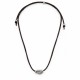 Collana con Elemento Organico in Argento su Cordoncino Marrone