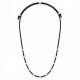 Collar con Pequeños Cubos de Plata en Cordón Marrón