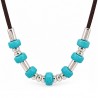 Argento 999° Placcato Anticato / 5 µm / Turchese / Marrone Scuro