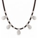 Collana con Pendenti a Goccia in Argento su Cordoncino Marrone 1.60090_1