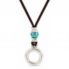 Argent 999° plaqué antique / 5 µm / turquoise / marron foncé