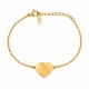 Stainless Steel Bracelet with Gold Heart & Fine Chain
