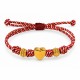 Bracciale con Cursore in Acciaio Inossidabile su Cordoncino Rosso Dorato