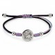 Bracciale con Perline in Acciaio Inossidabile Dorato e Ciondolo Rotondo a Forma di Pianeta