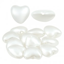 Perle ABS en Forme de cœur 8 x 7 mm Ø 1 mm