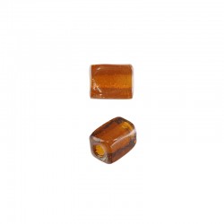 Glass Bead Tube Parallelogram 17x20mm Ø6.5mm