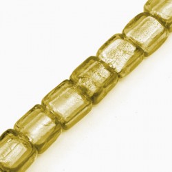Γυάλινη Χάντρα Τετράγωνη (τύπου Μουράνο) 12mm (33τμχ) Ø2mm