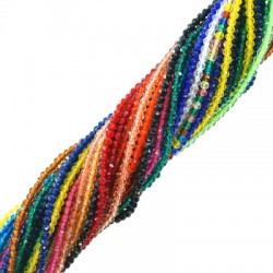 Glass Bead Round Faceted 2mm Ø0.2mm (204pcs)