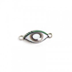Enameled Zamak Connector Charm Eye 11x19mm