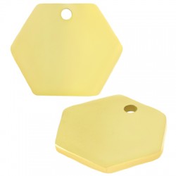 78080506 Stainless Steel 304 Charm Hexagon 15x13mm/1.1mm Ø1.5mm