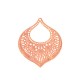 Pendentif filigrane goutte en Métal/Laiton 60x47mm