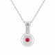 Minimal Necklace with Geometric Pendant & Magenta Enamel