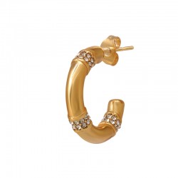 Pendiente Aro de Acero Inoxidable 304 con Strass 17.5x21.2x4.4mm