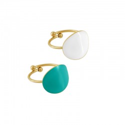 Bague Ronde avec Émail 15x17mm en Acier Inoxydable 304
