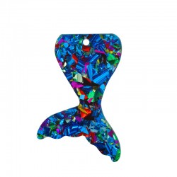 Plexi Acrylic Pendant Mermaid Tail 32x44mm