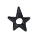 Colgante De Cerámica Esmaltada En Forma De Estrella, Negro, 36 x 39 mm, Ø 10,5 mm