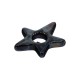 Colgante De Cerámica Esmaltada En Forma De Estrella, Negro, 36 x 39 mm, Ø 10,5 mm