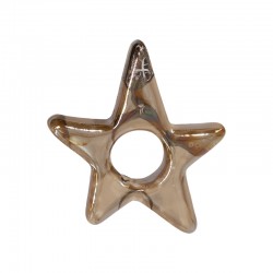 Enameled Ceramic Pendant Star Beige 36x39mm Ø10.5mm