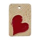 Ciondolo Quadrato in Ceramica Smaltata con Cuore 41X59Mm Ø4Mm