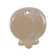 Ciondolo in Ceramica Smaltata a Forma di Melograno Color Crema 44x50 mm