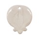 Enameled Ceramic Pendant White Pomegranate 44x50mm
