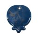 Pendentif en Céramique Émaillée « Grenade Bleu Foncé » 44 x 50 mm