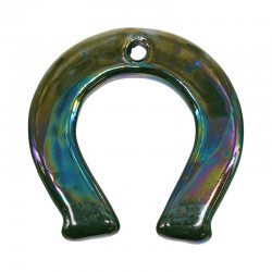 Ciondolo in Ceramica Smaltata a Forma di Ferro di Cavallo 48X53 mm