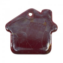 Ciondolo in Ceramica Smaltata "Casa Bordeaux" 51x46 mm