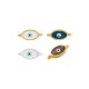 Enameled Zamak Connector Oval with Evil Eye 10x7mm