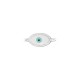 Enameled Zamak Connector Oval with Evil Eye 10x7mm