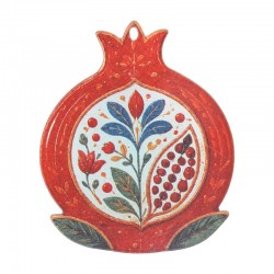 Plexi Acrylic Pendant Pomegranate & Flowers 50x60mm Ø1.8x3mm