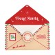 Colgante de Madera «Carta de Navidad: Querido Papá Noel» 97 x 100 mm / 3 mm, Ø 3 mm