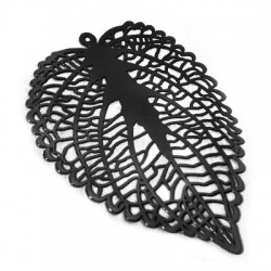 Pendente in Ottone Foglia (Taglio Laser) 42x55mm